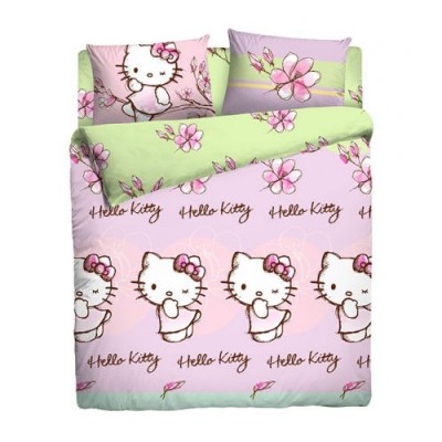 Детский 1,5 спальный комплект постельного белья "Hello Kitty" Ранфорс