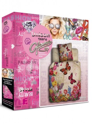 Детский 1,5 спальный комплект постельного белья "Brilliant Heart" Glamour "Unison Teens" Биоматин